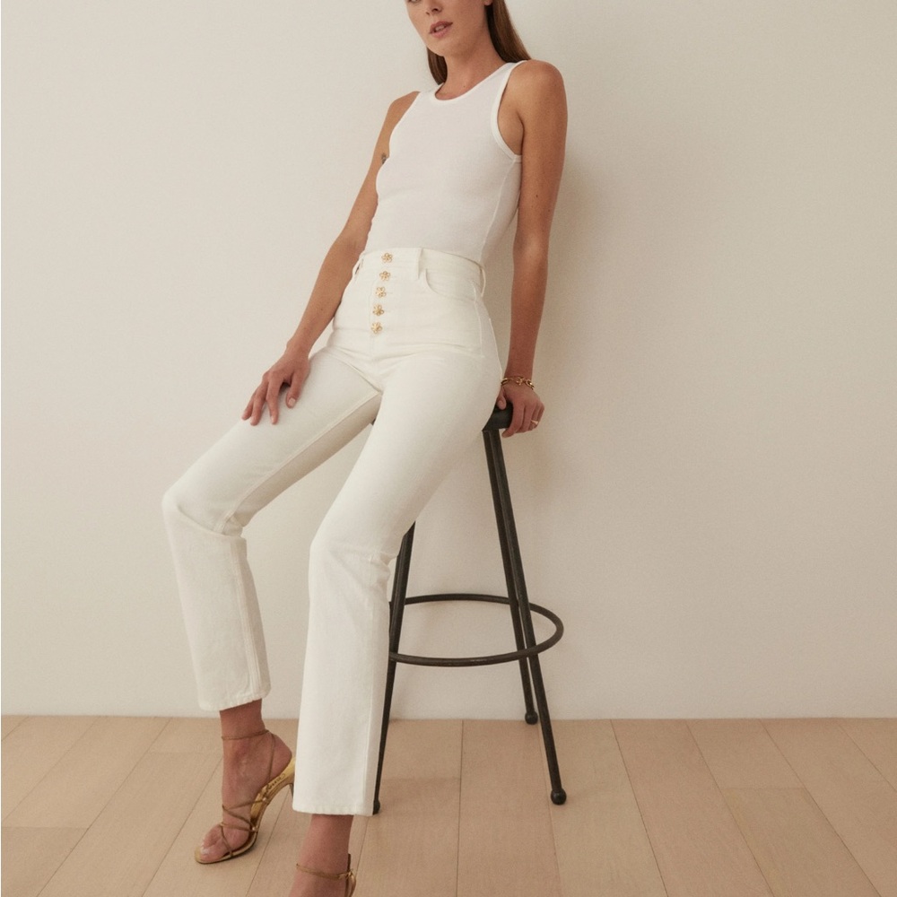 Reformation Cynthia High Rise Jeans-White